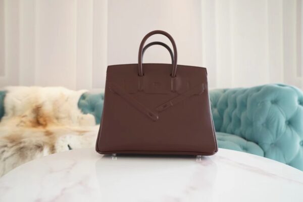 67e637852a13937-1 Full Handmade Hermes Birkin25CM Shadow 0G Rouge Sellier Swift Leather Women’s Bag