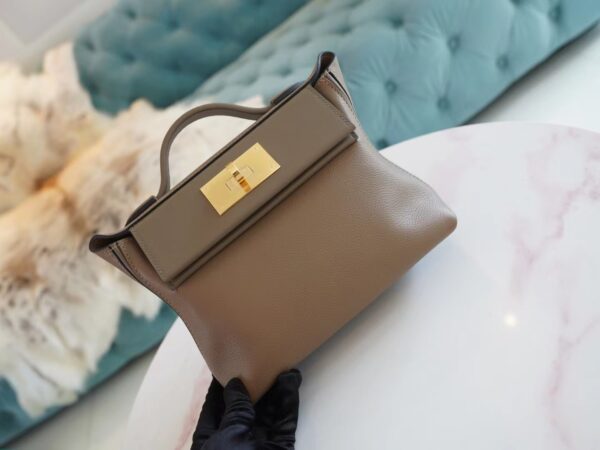 6843116d47cec96 God Factory Bags Factory Hermes D0 Beige De Weimer Evercolor Mini Kelly 2424 Gold Hardware