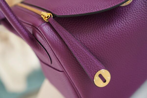 685cb77121747a0 Discount Hermes Lindy 30CM P9 Anemone Clemence Leather Gold Hardware