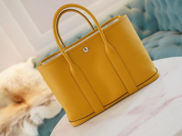 6866bb74743b789 God Factory Bags Factory Hermes Garden Party30CM 9D Amber Negonda Leather Silver Hardware