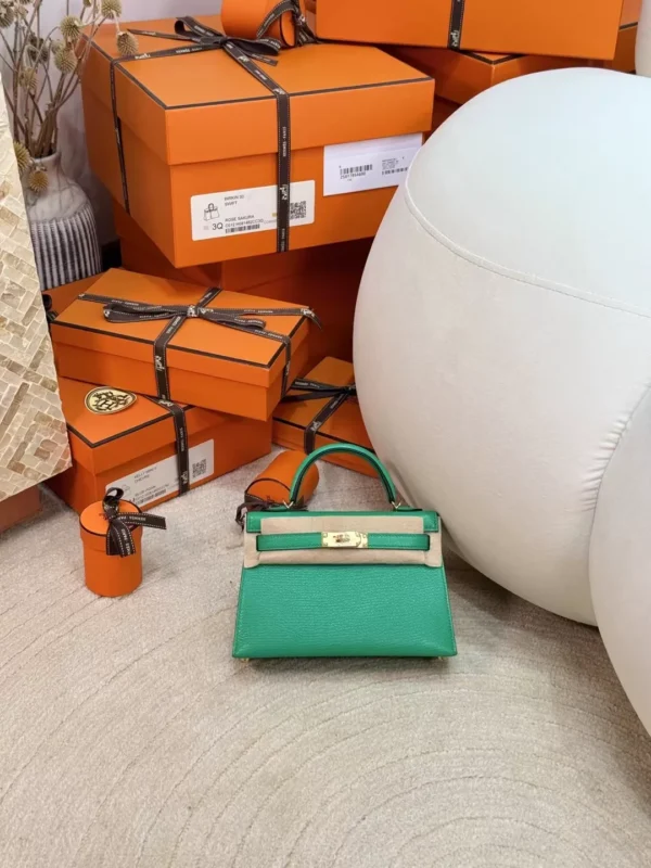 6867162bfe56405-jpg Hong Kong 0Z Vert Comics Chevre Leather Mini Kelly 19CM Gold Hardware