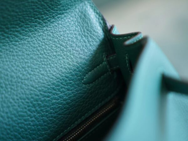 68b35e0e7df7632 God Factory Bags Hermes Z6 Malachite Kelly 28CM Evercolor Leather Silver Hardware