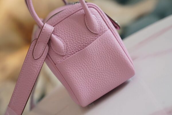 69ddccb265df9dd On Sale Hermes Mini Lindy 19CM X9 Mauve Sylyestre Clemence Leather Silver Hardware