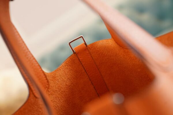 6aabd091fe7f13f Full Handmade Hermes 93 Orange Clemence Leather Picotin18CM Silver Hardware