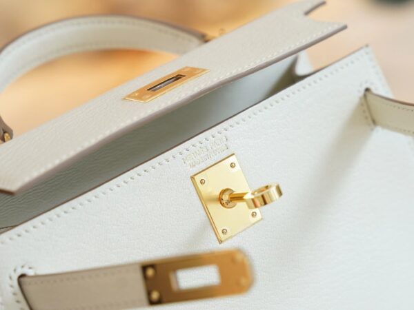 6b2a30bb539b18c God Factory Bags Hermes Chevre Leather Mini Kelly 19CM 0T Mushroom Gold Hardware