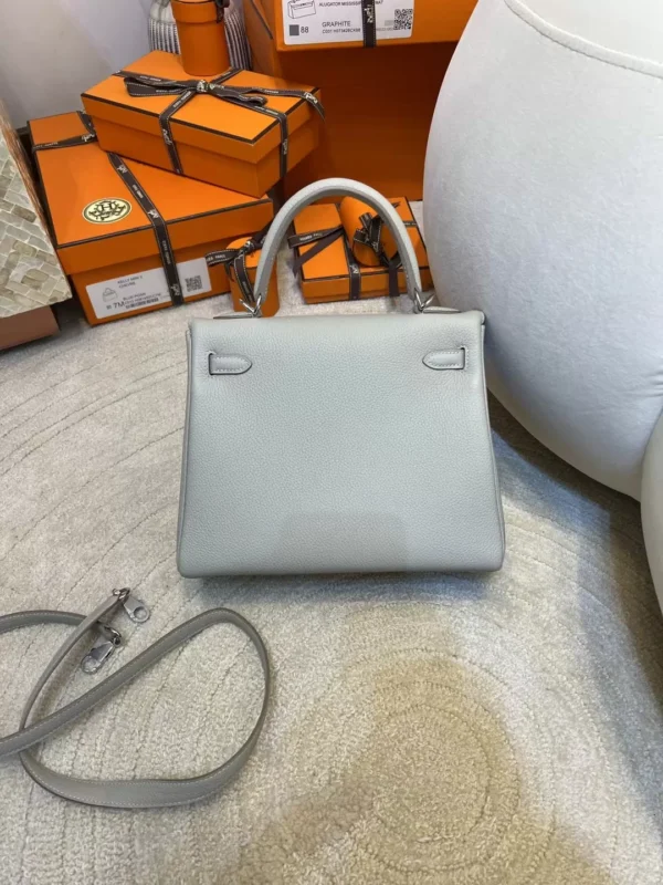 6b4058a7b632e36-jpg Hermes Togo Leather 80 Gris Pearl Kelly 25CM Silver Hardware