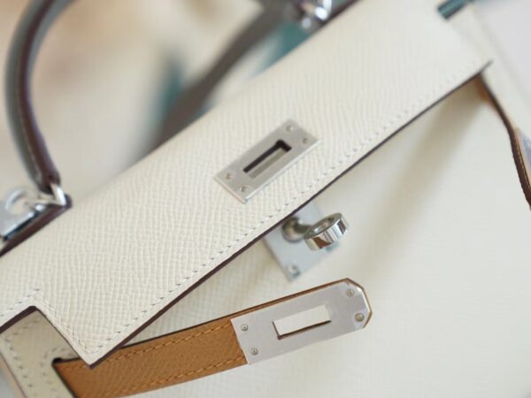 6c30a2d80277f9f God Factory Bags Factory Hermes Mini Kelly II 19CM I2 Nata/0L Gris Meyer/0M Chai Epsom Leather
