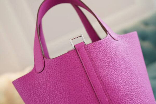 6cc469f3290470e New Arrival Hermes Picotin18CM Tote Bag 9I Magnolia Clemence Leather Silver Hardware