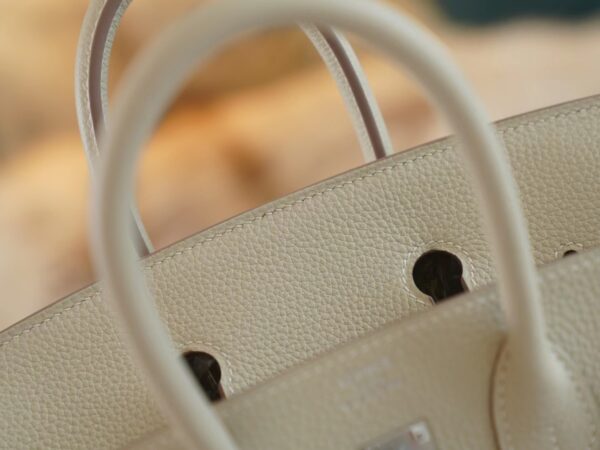 6cd2ea01b8d4742 God Factory Bags Hermes Togo Leather Birkin 25CM CK10 Craie Silver Hardware