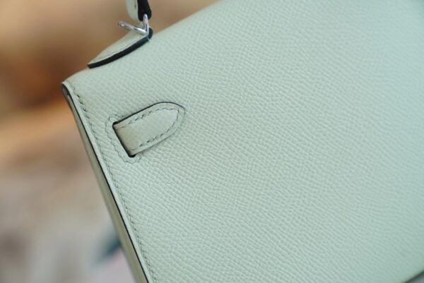 6d02c532361961e God Factory Bags Hermes Factory 0S Vert Fizz Mini Kelly 19CM Epsom Leather Silver Hardware