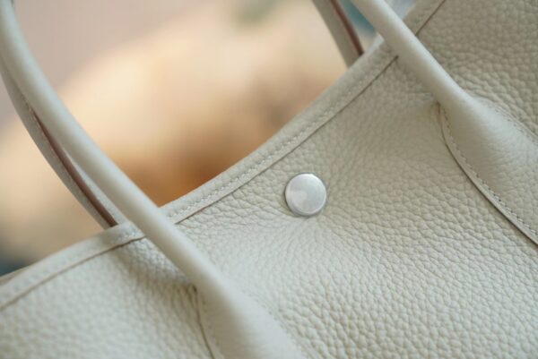 6dc2dc3ee3d5e93 Full Handmade Hermes 8L Beton Garden Party 30CM TC Leather Silver Hardware