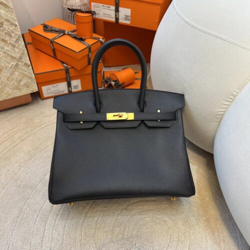 Taiwan Hermes Birkin 30CM Epsom Leather 89 Noir Gold Hardware