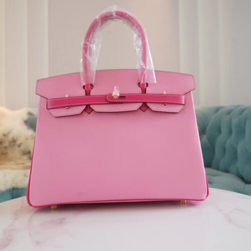 God Factory Bags Hermes 1Q Rose Confetti/E5 Rose Tyrien Epsom Leather Birkin30CM