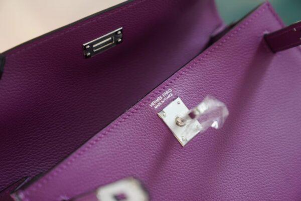 6f3064fab487566 Full Handmade Hermes Kelly Danse22CM P9 Anemone Evercolor Leather Silver Hardware