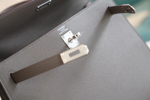 6f57123583ebd8b Hermes Handmade Boutique 8F Etain Epsom Leather Kelly 25CM Silver Hardware
