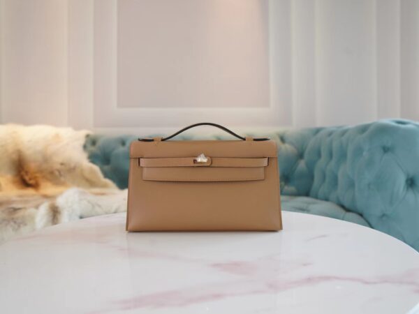 6f744e5c4bb3831-1 Wholesale Hermes Kelly Pochette22CM 0M Chai Swift Leather Gold Hardware