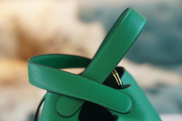 70b6b6bf4adfdfe Full Handmade Hermes Picotin Bag18CM U4 Vert Vertigo Clemence Leather Gold Hardware