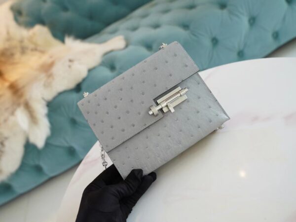 70f23ae7e7f9d5a-1 God Factory Bags Hermes Factory 8U Blue Glacier KK Ostrich Skin Verrou Mini Silver Hardware