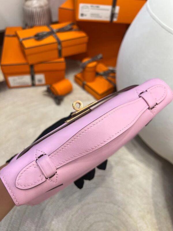 7130c5010c70ed3 Thailand Bangkok Hermes Kelly Pochette 22 Swift Leather X9 Mauve Sylvestre Gold Hardware