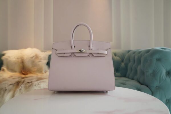 7186ec451aed6b4-1 Fashion Hermes Birkin 25CM 09 Mauve Pale Epsom Leather Silver Hardware