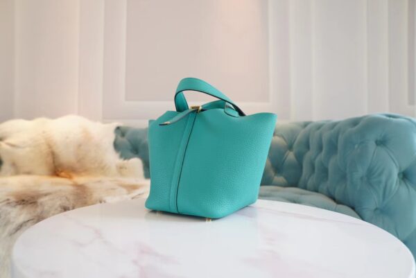 71908e438c4d0d8 Full Handmade Hermes U1 Verone Clemence Leather Picotin18CM Gold Hardware