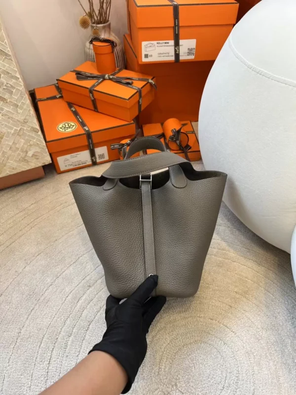 71bb81bcf661faf-jpg-1 Hermes Boutique Picotin 18CM 8F Etain TC Leather Silver Hardware