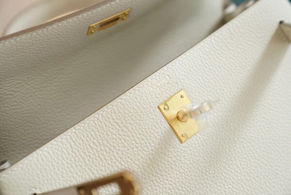 71bf845663fd78d Handmade God Factory Bags Hermes Togo Kelly 25CM CK10 Craie Gold Hardware