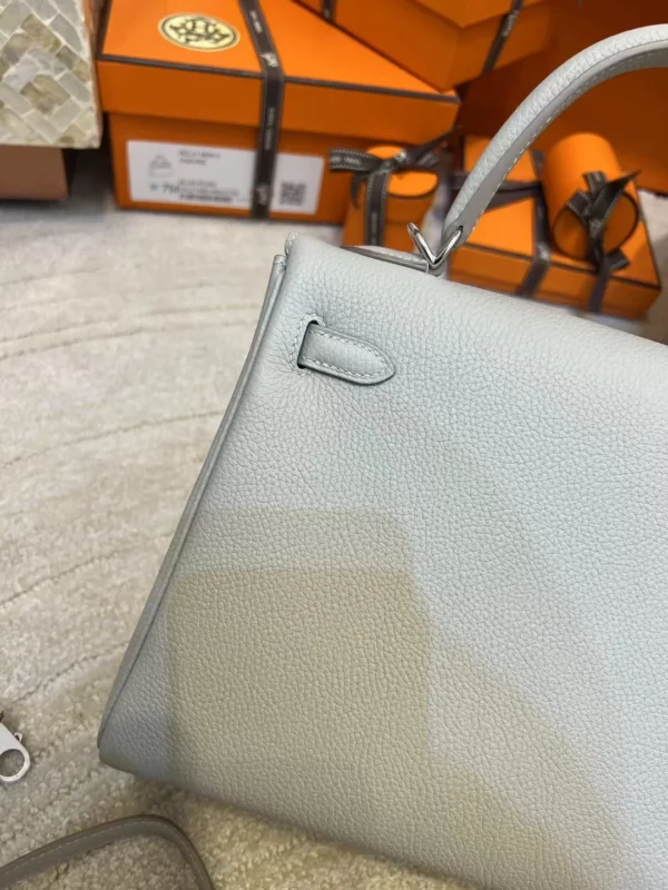 726a7db155aa2ec-jpg Hermes Togo Leather 80 Gris Pearl Kelly 25CM Silver Hardware