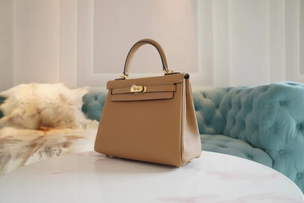 72a03bec10effbc Sale God Factory Bags Hermes 0M Chai Togo Leather Kelly 25CM Tote Bag Gold Hardware