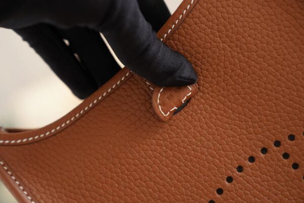 72eb7d77084a1e8 God Factory Bags Factory Hermes CK37 Gold Clemence Leather Mini Evelyne16CM Silver Hardware