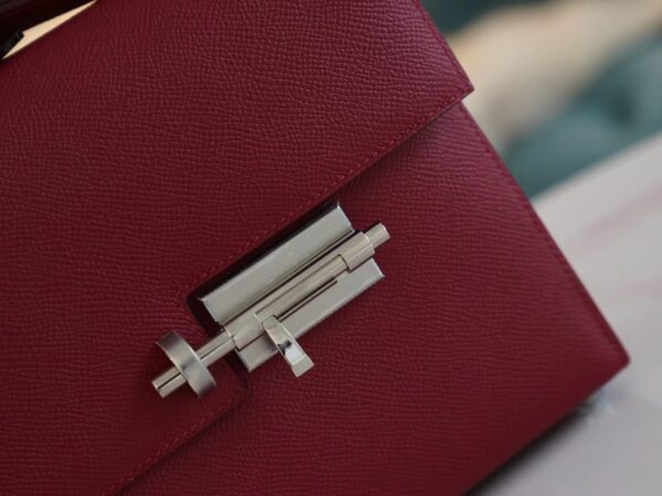 7381704688fd664 God Factory Bags Hermes Verrou 21CM K1 Rouge Grenade/ Orange Inner Epsom Silver Hardware