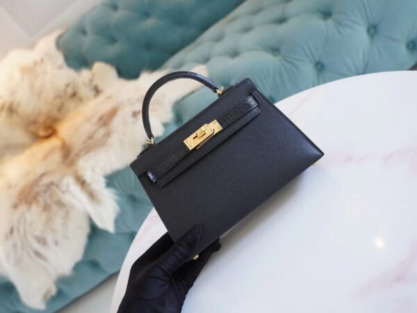 73fca527363d83c New Arrival Hermes Mini Kelly Two Touch 89 Nior Epsom&Crocodile Leather Gold Hardware