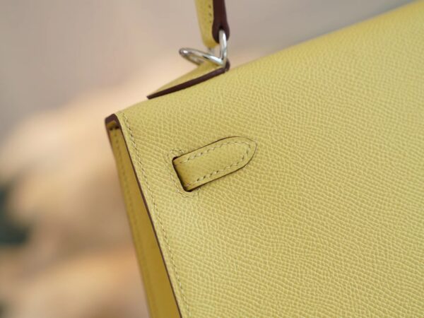 74b080fee57c64d God Factory Bags Hermes Factory Epsom Kelly Sellier 25CM 1Z Joune Poussin Silver Hardware