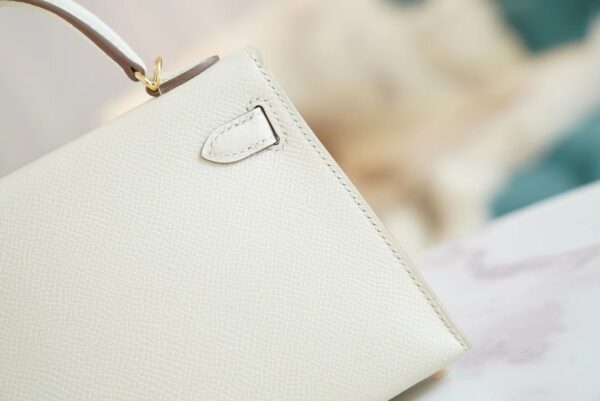 74dcee0a016eb98 God Factory Bags Hermes C10 Craie Epsom Leather Mini Kelly II 19CM Gold Hardware