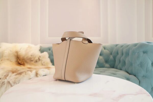 75ad77ff3d27fb7 God Factory Bags Hermes Factory S2 Trench Grey Clemence Leather Picotin18CM Gold Hardware