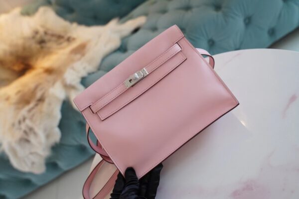 767b1f81b1aacb9 God Factory Bags Hermes Kelly Danse 22CM 3Q Rose Sakura Swift Leather Silver Hardware