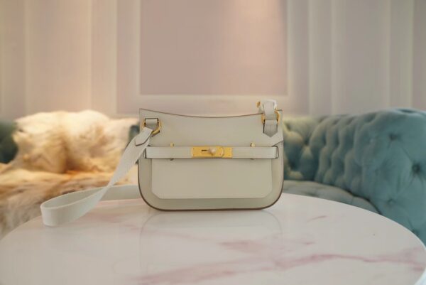 76ed143a7ca381c-1 Hand Stitching Hermes Jypsiere Mini Mushroom White Swift Leather Gold Hardware
