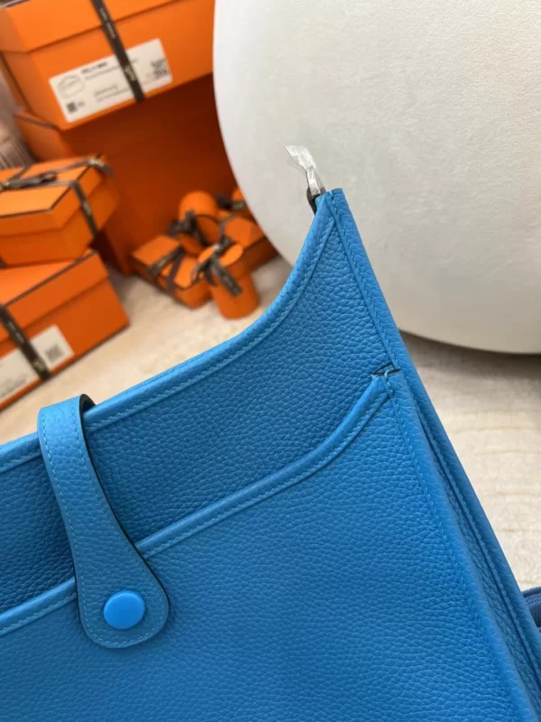 76f8c310be9cabb-jpg Handmade Hermes Clemence Leather 0F Blue Frida Evelyne 29CM Silver Hardware