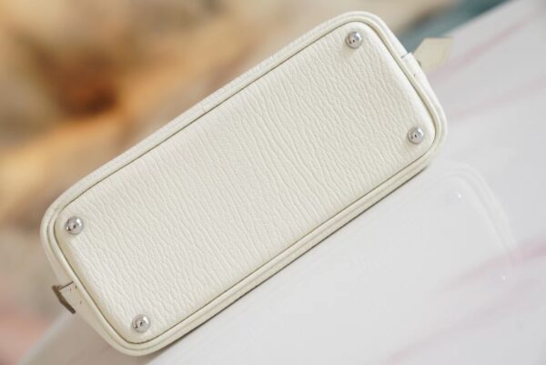 772e93811e2c533 New Arrival Hermes Mushroom Chevre Leather Mini Bolide 18CM Silver Hardware