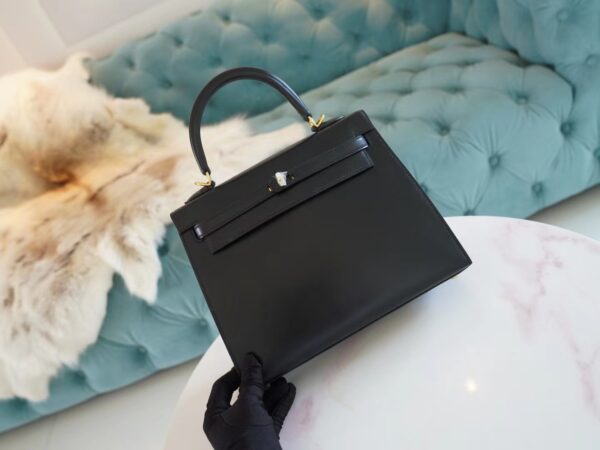 77628fd67f13683 God Factory Bags Hermes Factory CK89 Nior Box Leather Kelly Bag25CM Gold Hardware