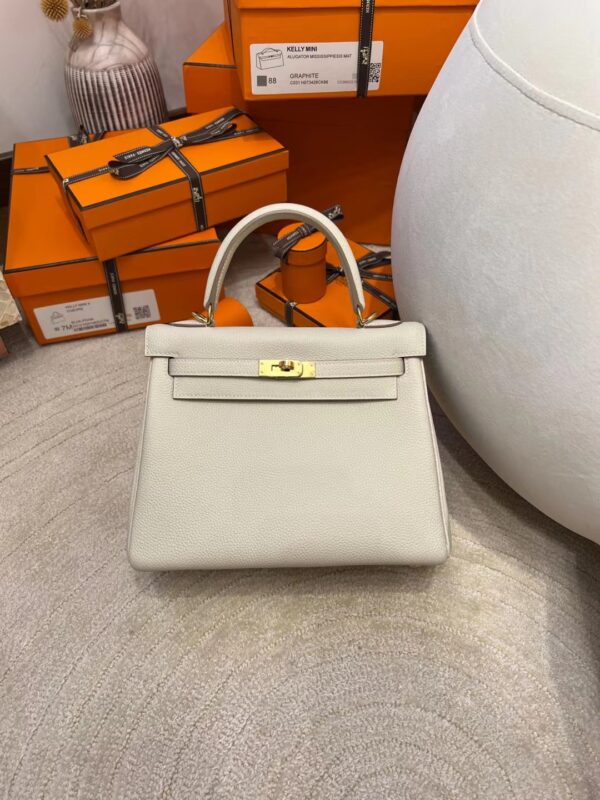 77f1cc5637dd852-1 Hong Kong Hermes Kelly 25CM Togo Leather CK10 Craie Gold Hardware