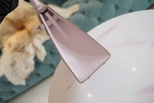 77f4bfe6a8fe726 New Arrival Hermes Kelly 25CM 09 Mauve Pale Epsom Leather Silver Hardware