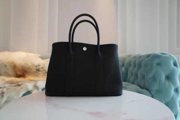78089b56ca08972-1 Sale God Factory Bags Hermes Garden Party30CM CK89 Black TC Leather Silver Hardware