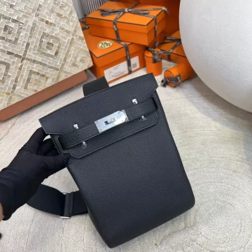 Full Handmade Hac A Dos Backpack 89 Noir Togo Leather Silver Hardware