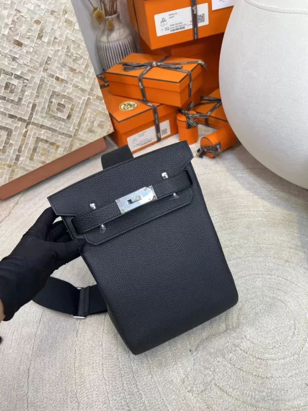 78a458ecf683c60-jpg Full Handmade Hac A Dos Backpack 89 Noir Togo Leather Silver Hardware