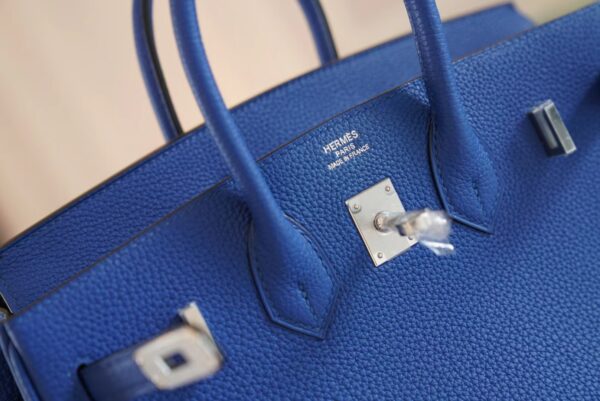 794d45df010958c New Arrival Hermes 71 Blue France Togo Leather Birkin25CM Silver Hardware
