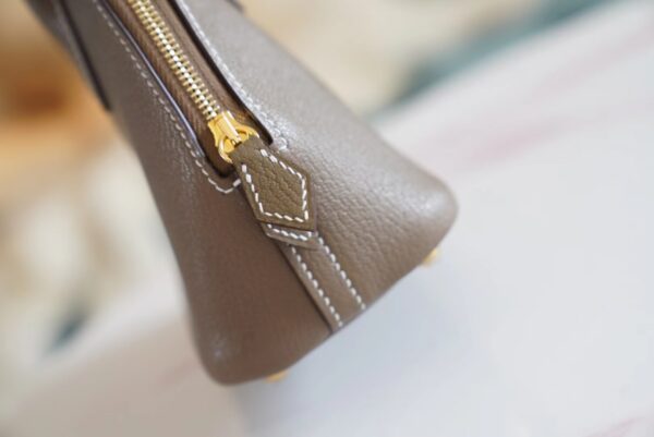 7a37a303f65b0c9 Wholesale Hermes Chevre Leather Mini Bolide 18CM CK18 Etoupe Gold Hardware