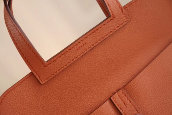 7a82b45b1c3dad3-1 Discount Hermes Halzan25CM 36 Brique Evercolor Leather Silver Hardware