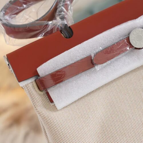 God Factory Bags Hermes Beton Canvas / Rouge Casaque Herbag 31CM Silver Hardware
