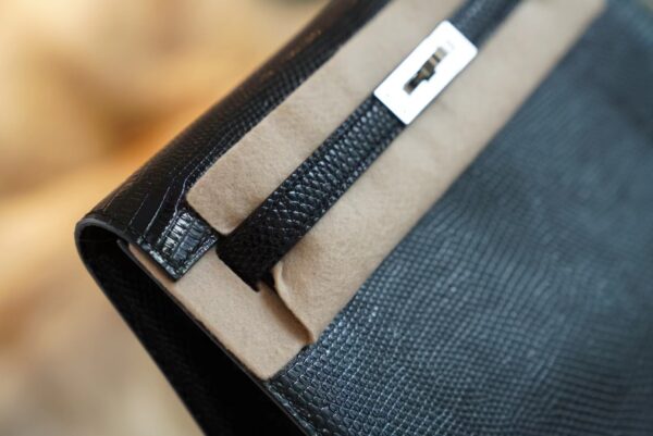7b289684d99ab48 Hand Stitching Hermes CK89 Nior Lizard Leather Kelly Danse 22CM Silver Hardware
